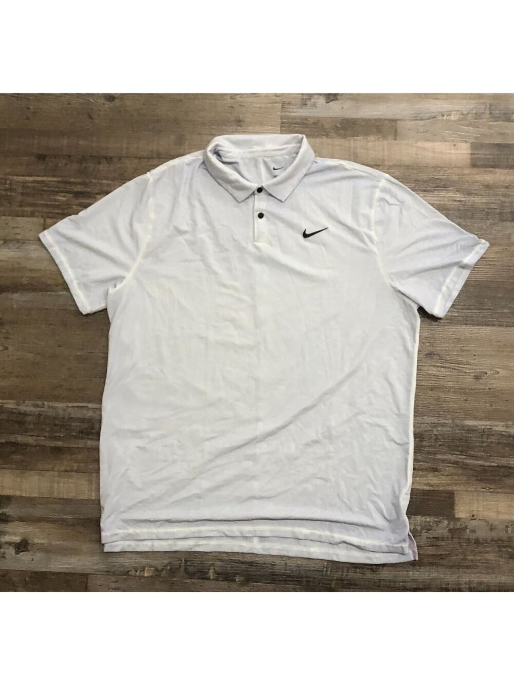 Nike Dri Fit Mens XL Light Blue Short Sleeve Polo Shirt Swoosh on Front and Back